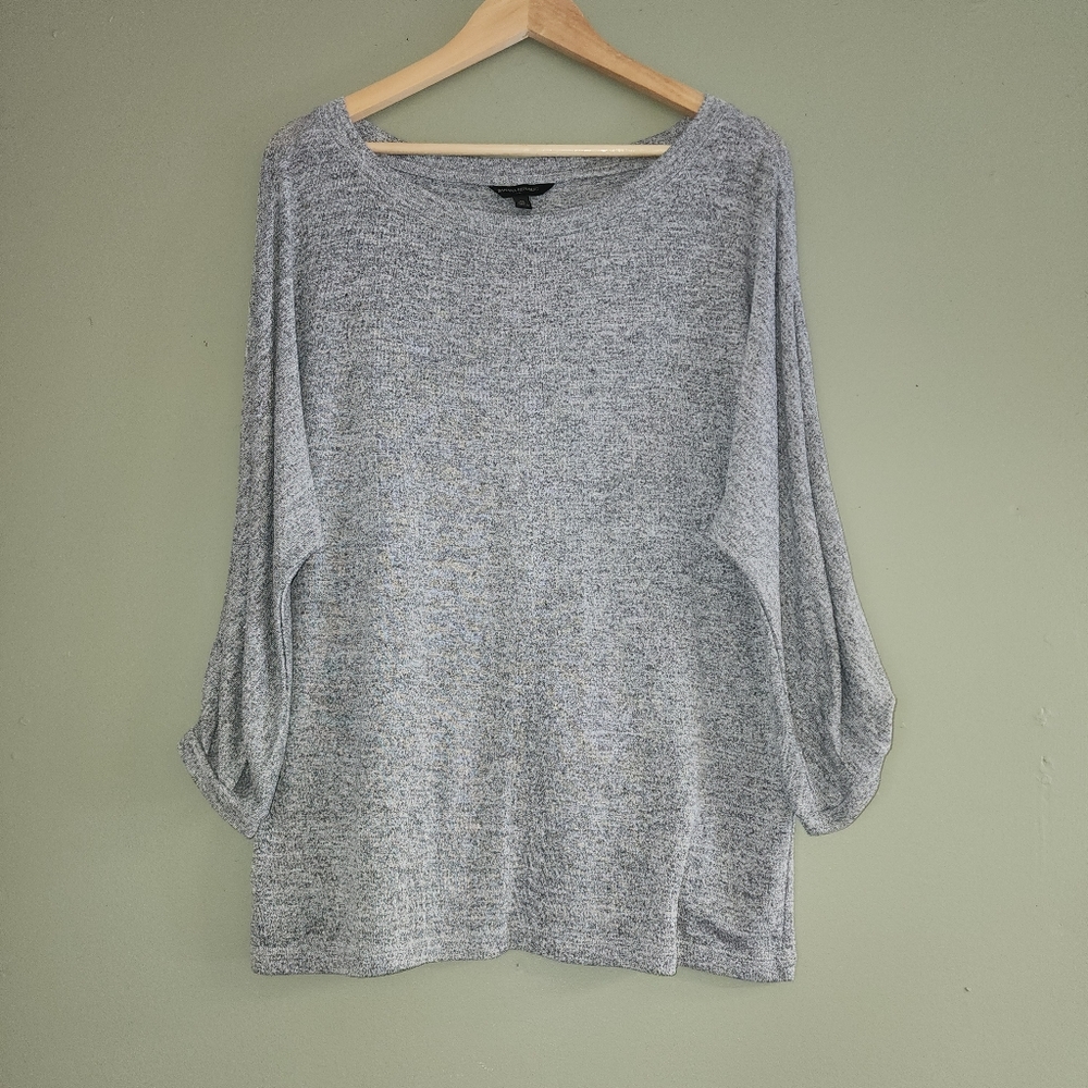Banana Republic Grey Space Dye Dolman Sleeve Knit Top M Boat Neck Soft‎ Relaxed